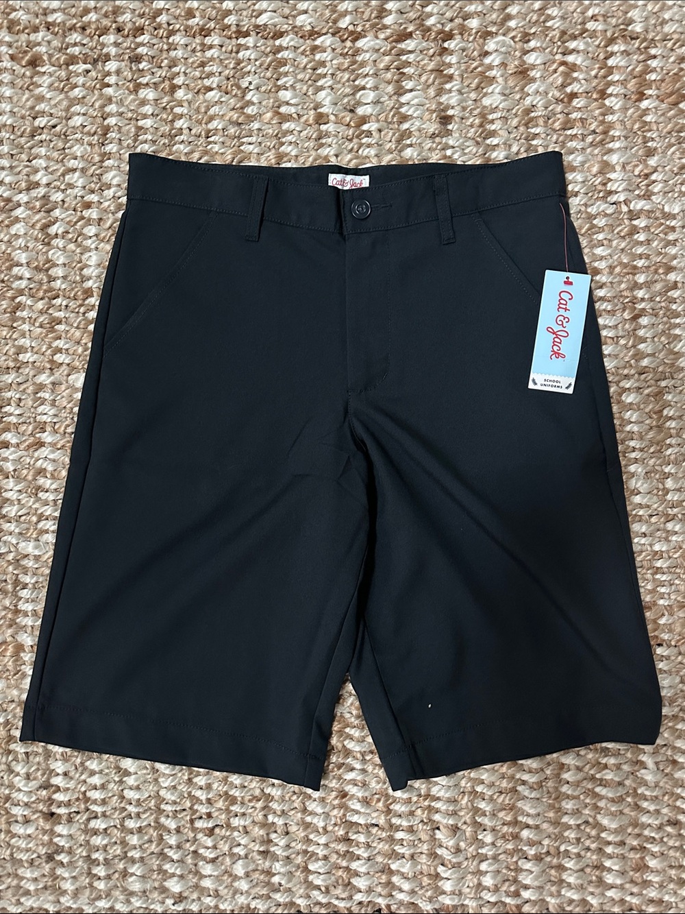 Cat & Jack Black Boys Flat Front Shorts size 16